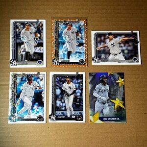Lot of 6 New York Yankees mlb Topps baseball card lot